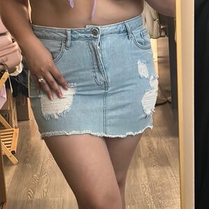 Light Blue Denim Skirt